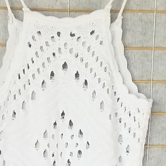 Aerie White Crochet Midi Dress Beach Cover 100% Cotton Open Knit Size XS - Picture 9 of 9